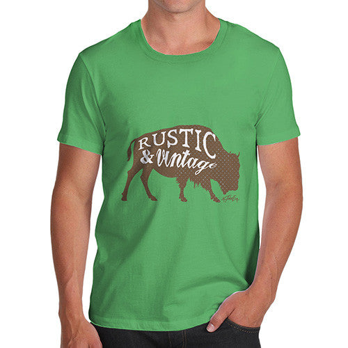 Men's Rustic and Vintage Bull T-Shirt