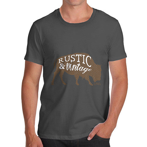 Men's Rustic and Vintage Bull T-Shirt