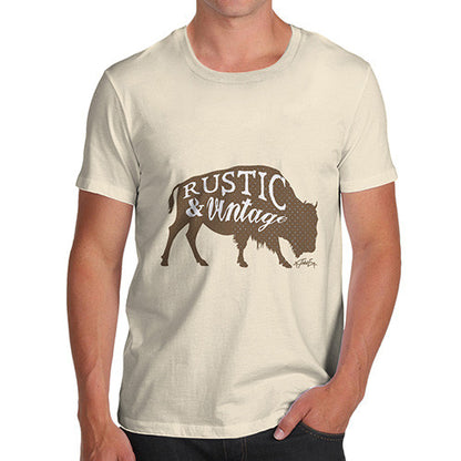 Men's Rustic and Vintage Bull T-Shirt