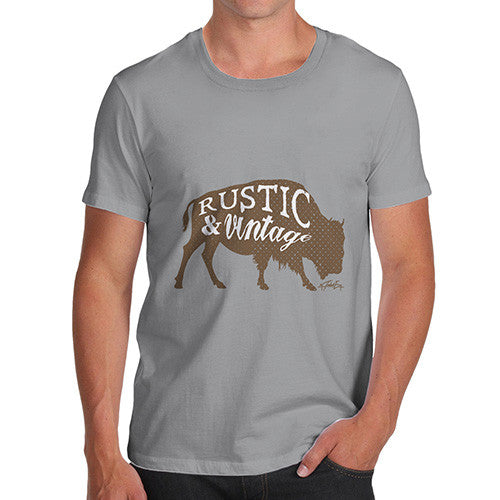 Men's Rustic and Vintage Bull T-Shirt