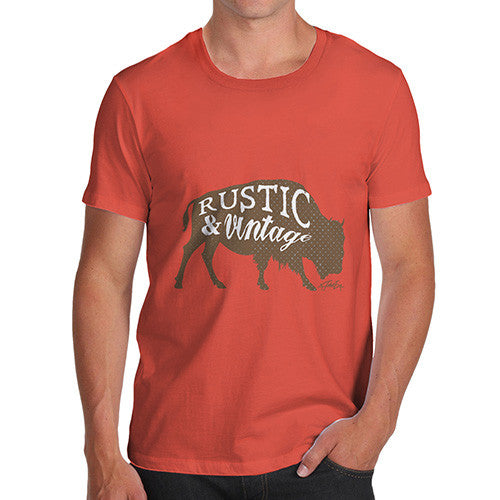 Men's Rustic and Vintage Bull T-Shirt