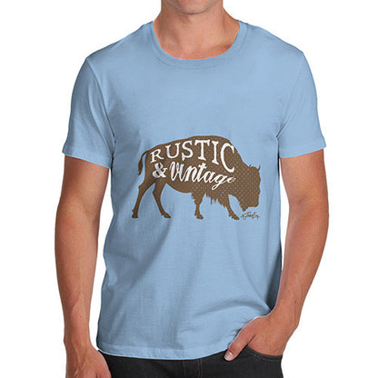 Men's Rustic and Vintage Bull T-Shirt