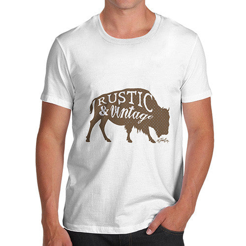 Men's Rustic and Vintage Bull T-Shirt