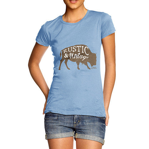 Women's Rustic and Vintage Bull T-Shirt