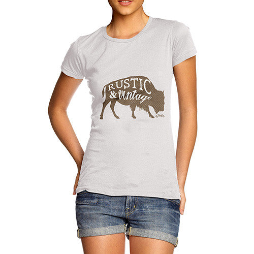 Women's Rustic and Vintage Bull T-Shirt