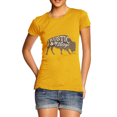 Women's Rustic and Vintage Bull T-Shirt