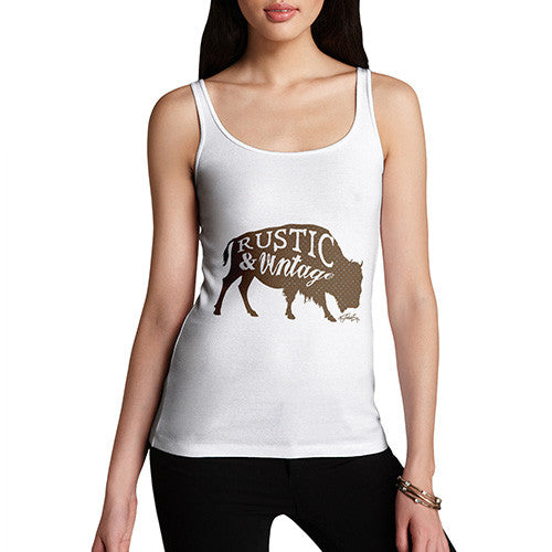 Women's Rustic and Vintage Bull Tank Top