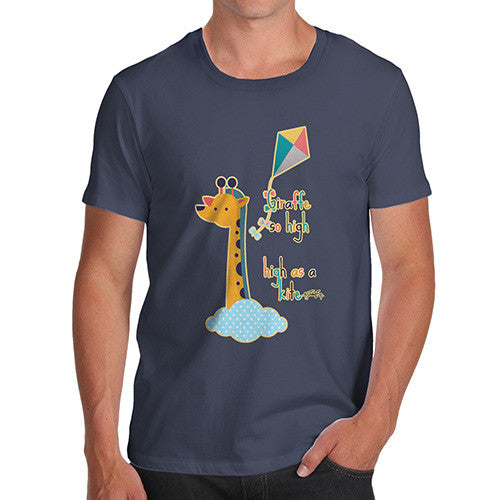 Men's Funny High as a Kite Giraffe T-Shirt