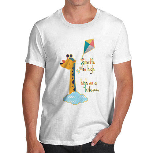 Men's Funny High as a Kite Giraffe T-Shirt