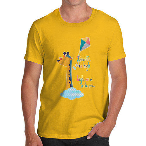 Men's Funny High as a Kite Giraffe T-Shirt