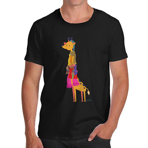 Men's Giraffe Wearing Scarves T-Shirt