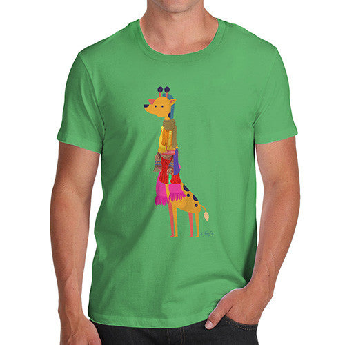 Men's Giraffe Wearing Scarves T-Shirt