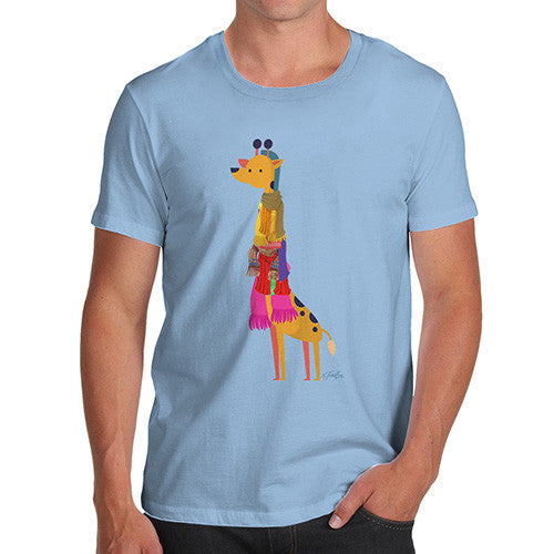 Men's Giraffe Wearing Scarves T-Shirt