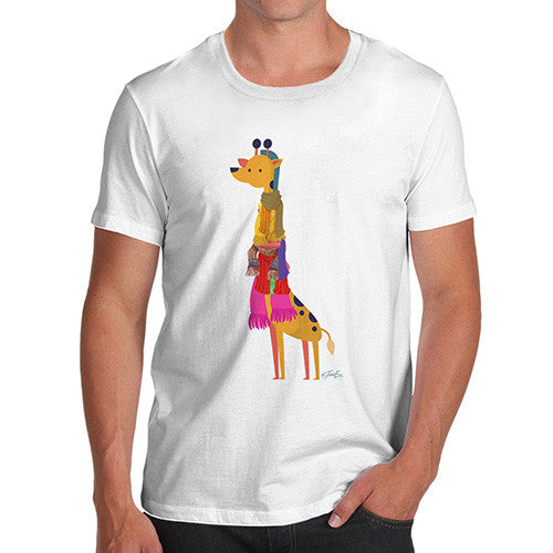 Men's Giraffe Wearing Scarves T-Shirt