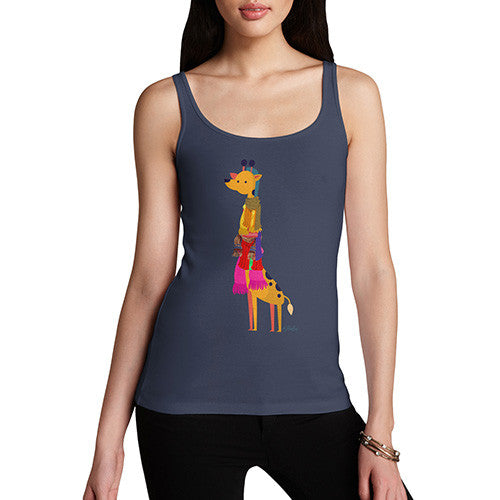 Women's Giraffe Wearing Scarves Tank Top