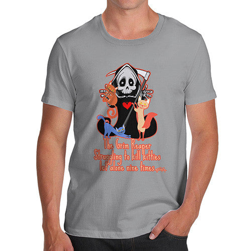 Men's Funny Grim Reaper Is A Cat Person T-Shirt