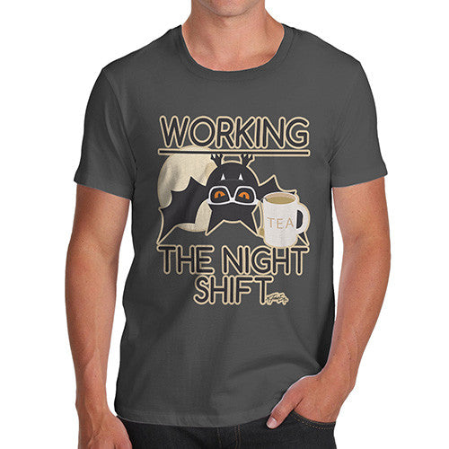 Men's Funny Bat Working The Night Shift T-Shirt