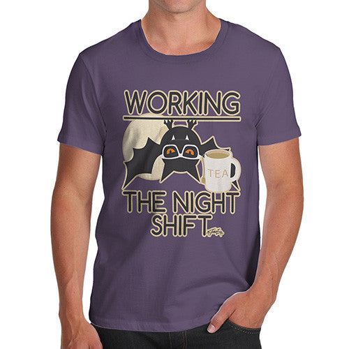 Men's Funny Bat Working The Night Shift T-Shirt