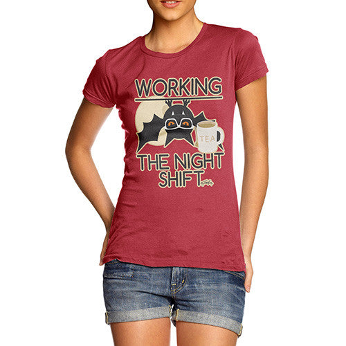 Women's Funny Bat Working The Night Shift T-Shirt