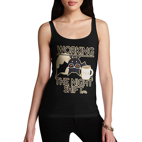 Women's Funny Bat Working The Night Shift Tank Top