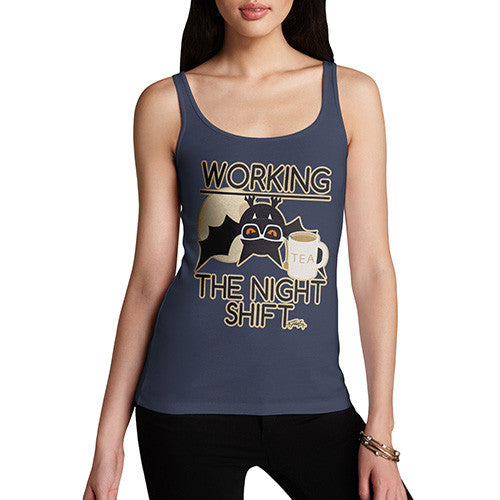 Women's Funny Bat Working The Night Shift Tank Top