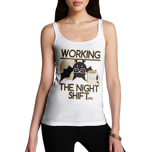 Women's Funny Bat Working The Night Shift Tank Top