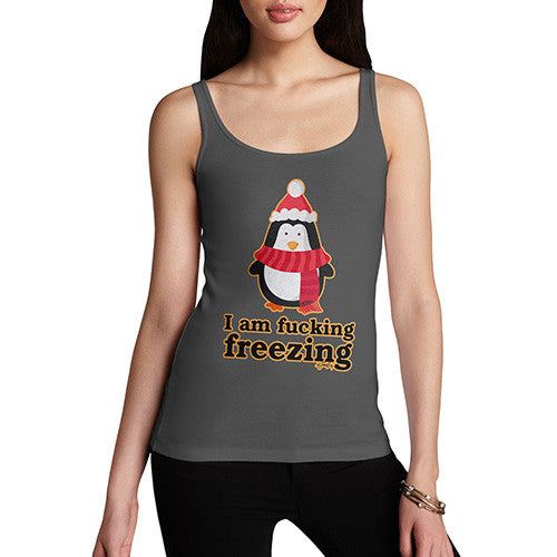 Women's Funny Penguin I Am Freezing Tank Top