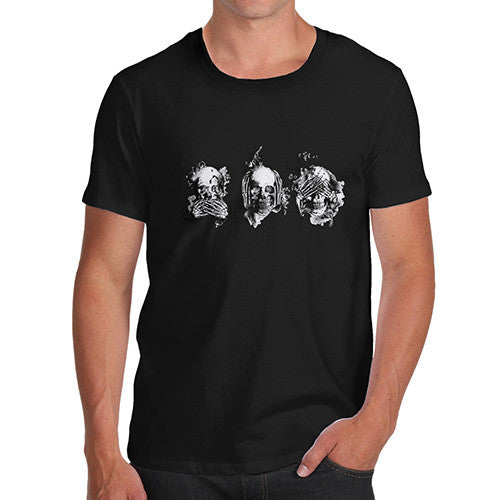 Men's Speak No Evil, See No Evil, Hear No Evil Skulls T-Shirt