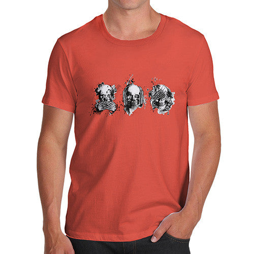 Men's Speak No Evil, See No Evil, Hear No Evil Skulls T-Shirt