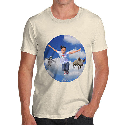 Men's Flying With Pigs And Penguins T-Shirt