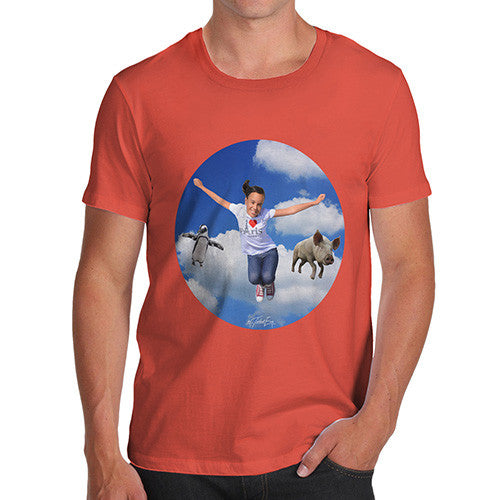 Men's Flying With Pigs And Penguins T-Shirt