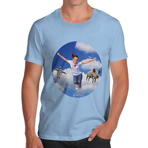 Men's Flying With Pigs And Penguins T-Shirt