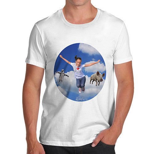 Men's Flying With Pigs And Penguins T-Shirt