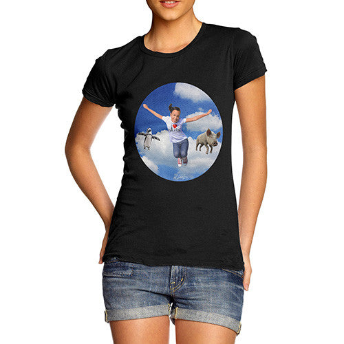 Women's Flying With Pigs And Penguins T-Shirt