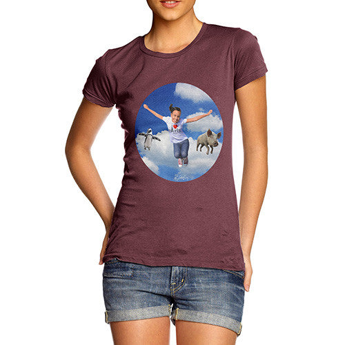 Women's Flying With Pigs And Penguins T-Shirt