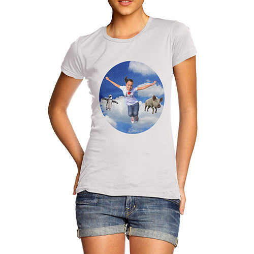 Women's Flying With Pigs And Penguins T-Shirt