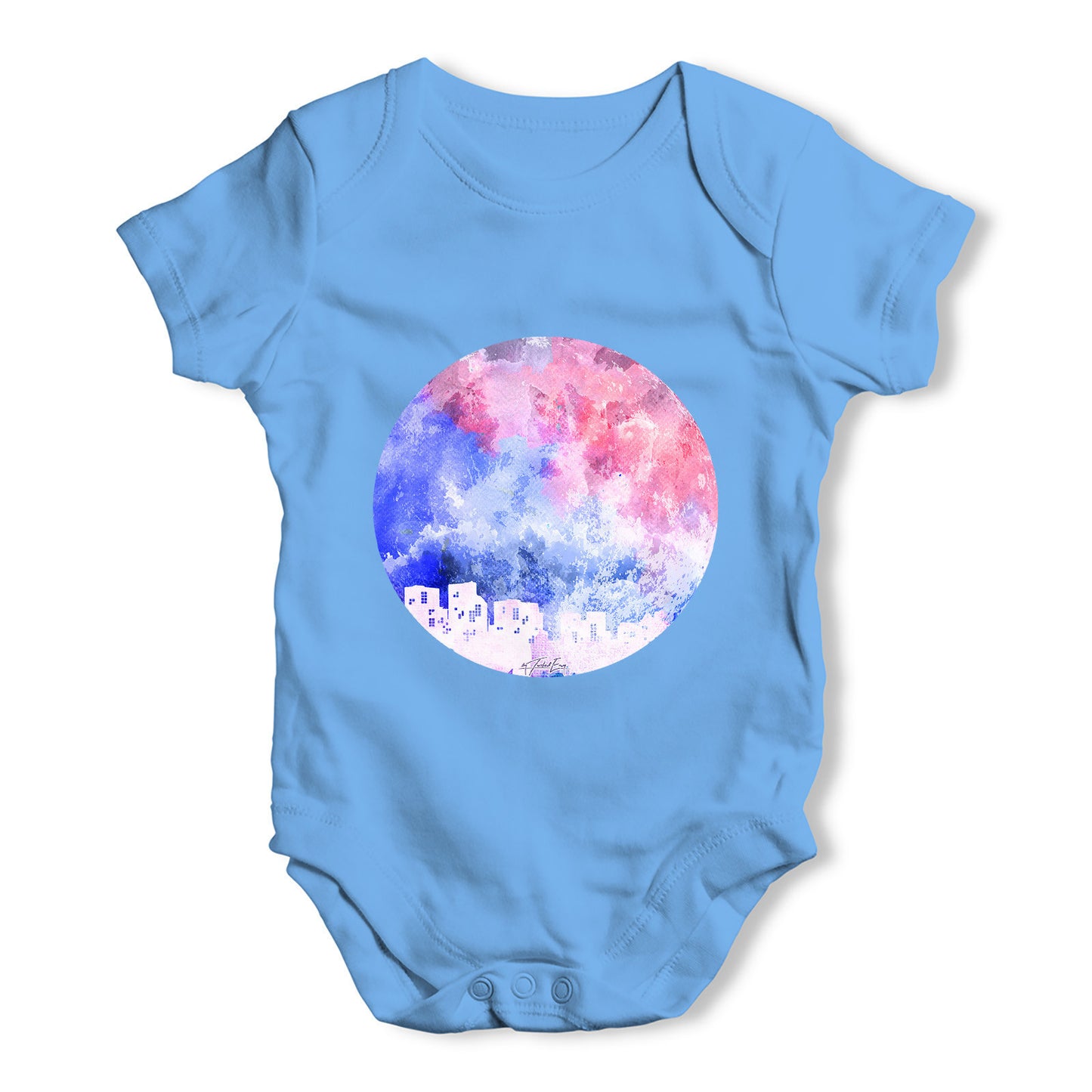 Rainbow Moonlit City Baby Grow Bodysuit