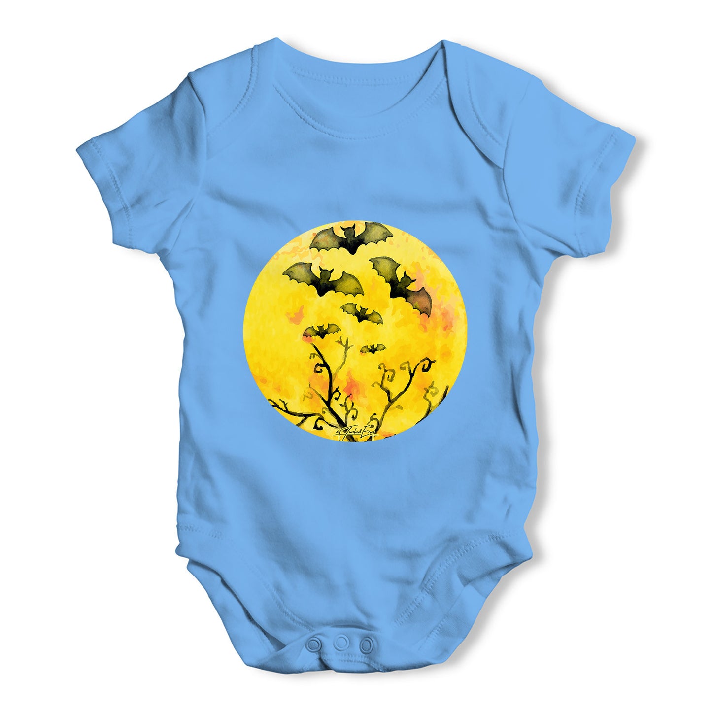 Bats Flying In The Moonlight Baby Grow Bodysuit