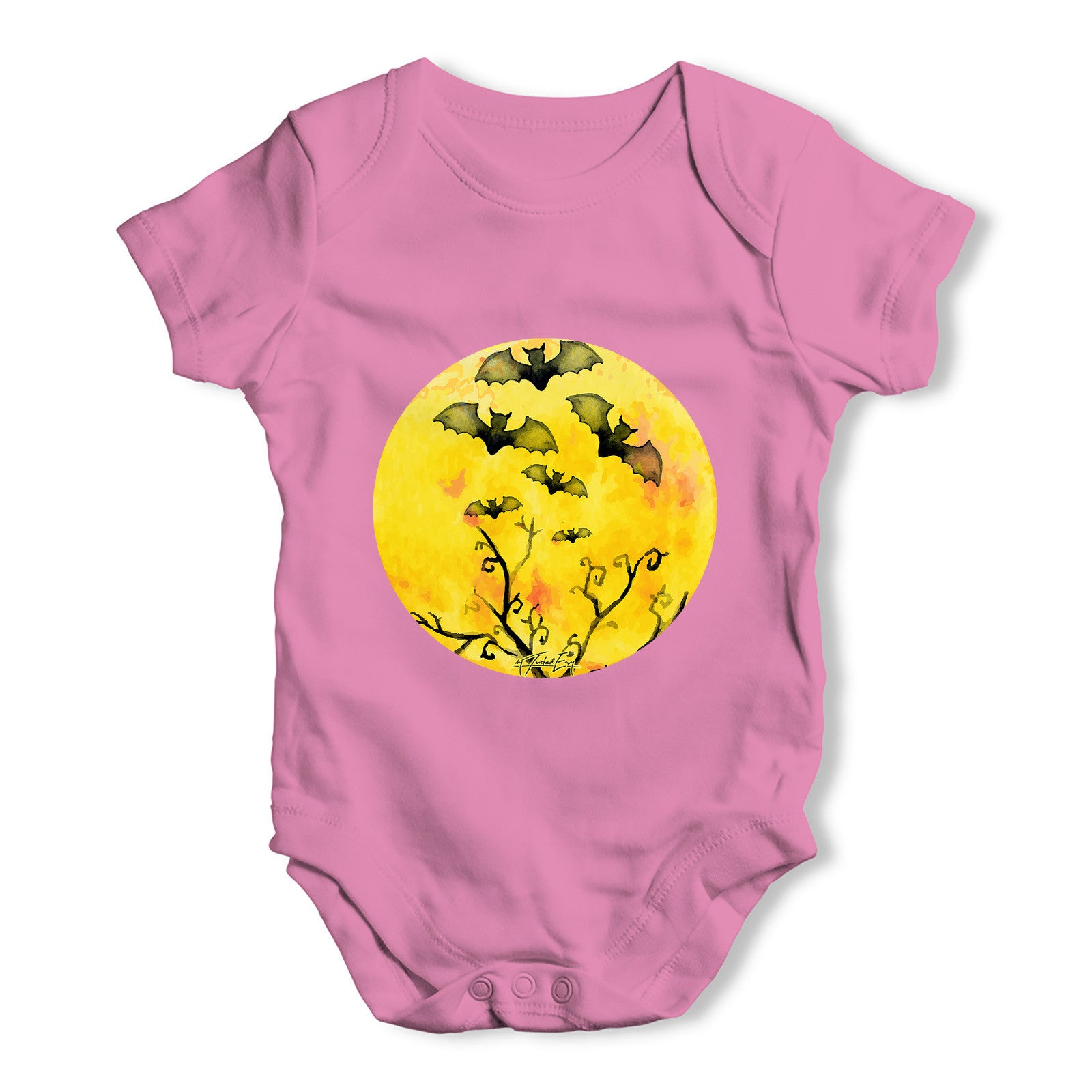 Bats Flying In The Moonlight Baby Grow Bodysuit