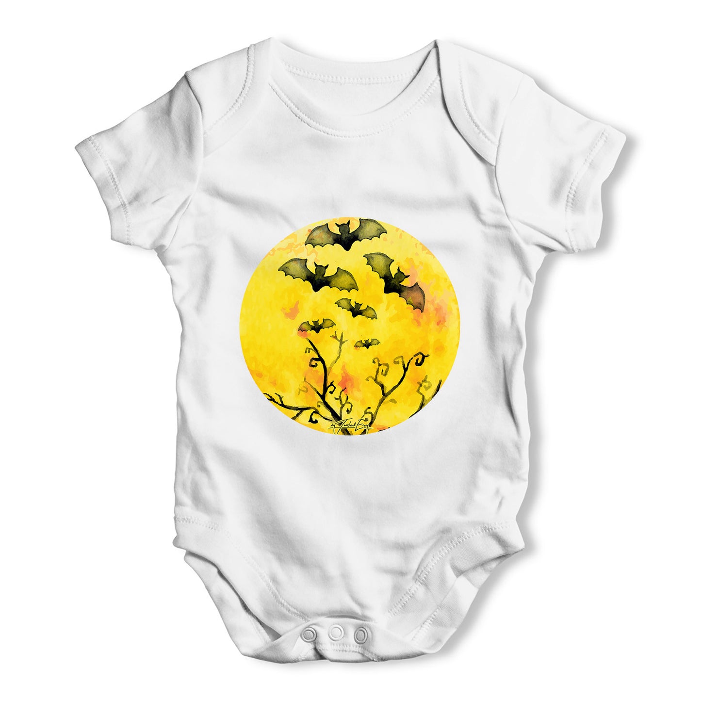 Bats Flying In The Moonlight Baby Grow Bodysuit