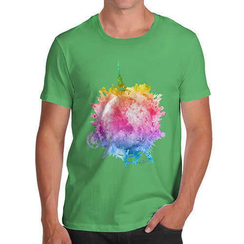Men's Rainbow Watercoloured World T-Shirt