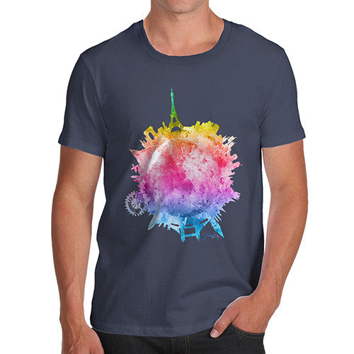 Men's Rainbow Watercoloured World T-Shirt