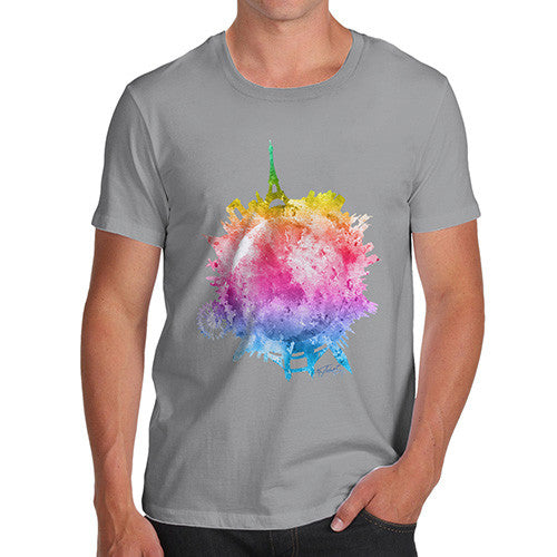 Men's Rainbow Watercoloured World T-Shirt