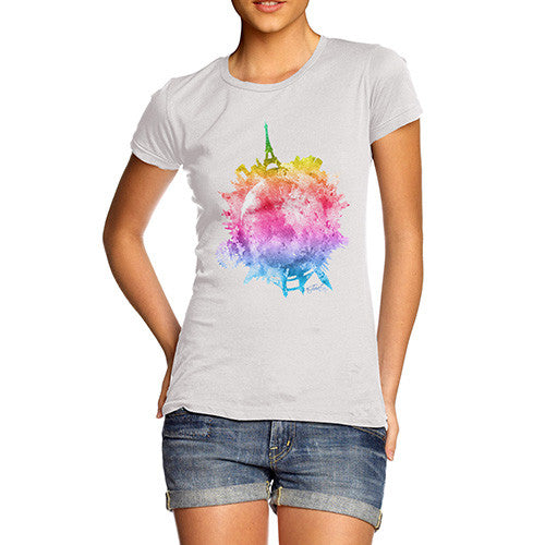 Women's Rainbow Watercoloured World T-Shirt