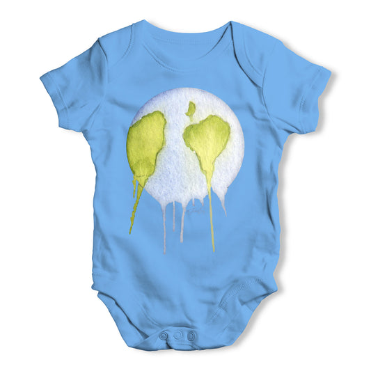 Dripping Watercolour Planet Earth Baby Grow Bodysuit