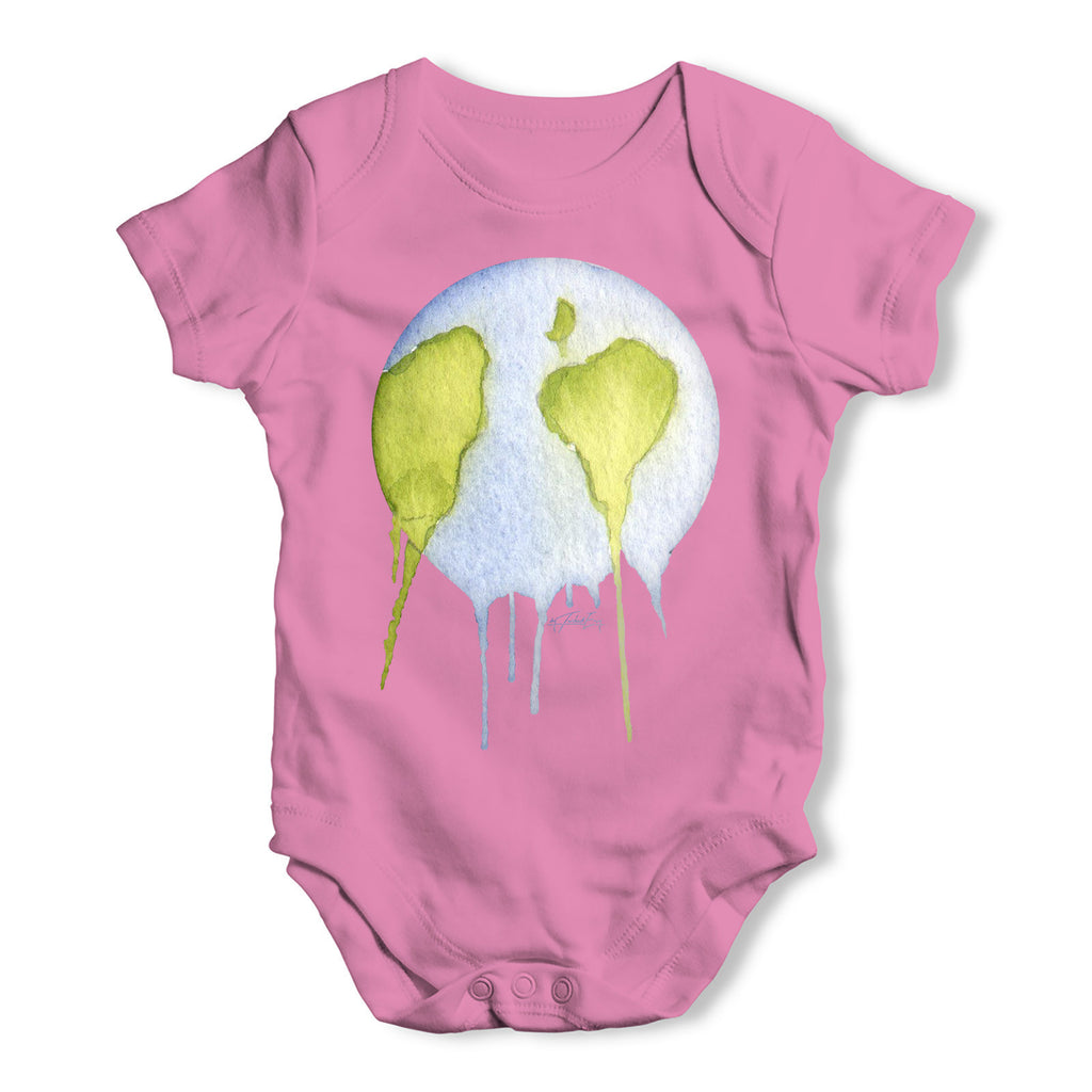 Dripping Watercolour Planet Earth Baby Grow Bodysuit