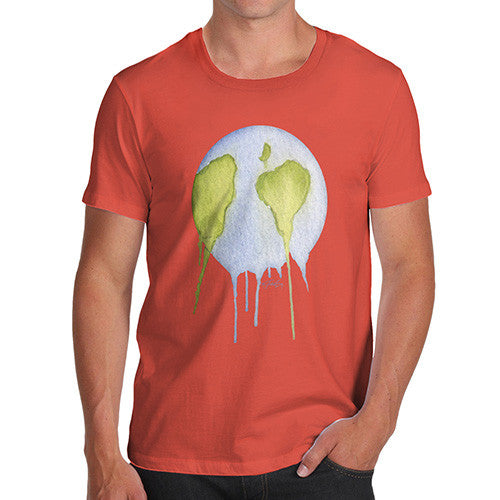 Men's Dripping Watercolour Planet Earth T-Shirt