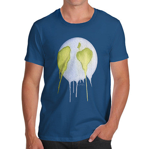 Men's Dripping Watercolour Planet Earth T-Shirt