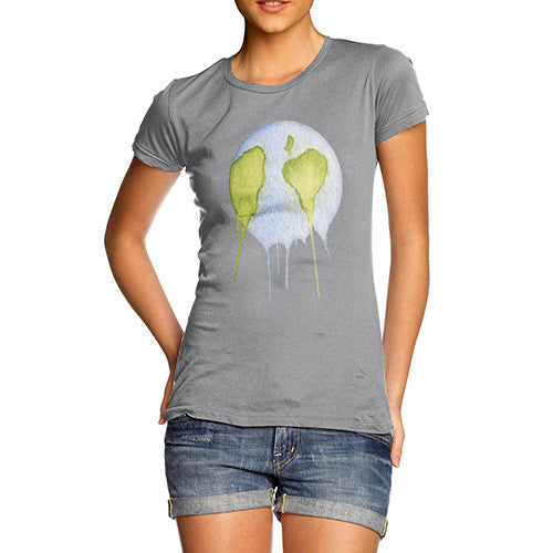 Women's Dripping Watercolour Planet Earth T-Shirt