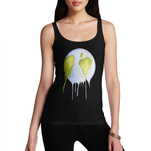 Women's Dripping Watercolour Planet Earth Tank Top